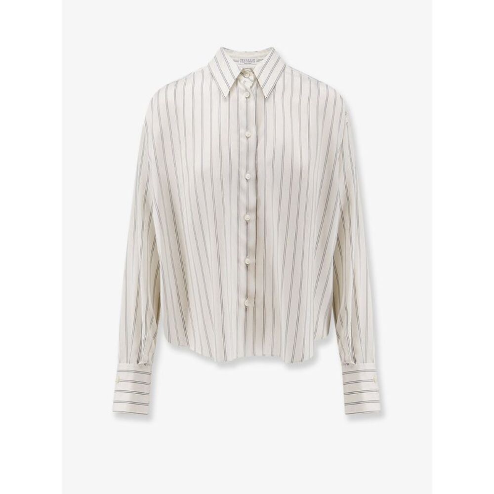 Brunello Cucinelli Women Striped Silk Shirt